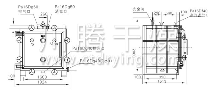 方形靜態(tài)真空干燥機(jī)結(jié)構(gòu)示意圖
